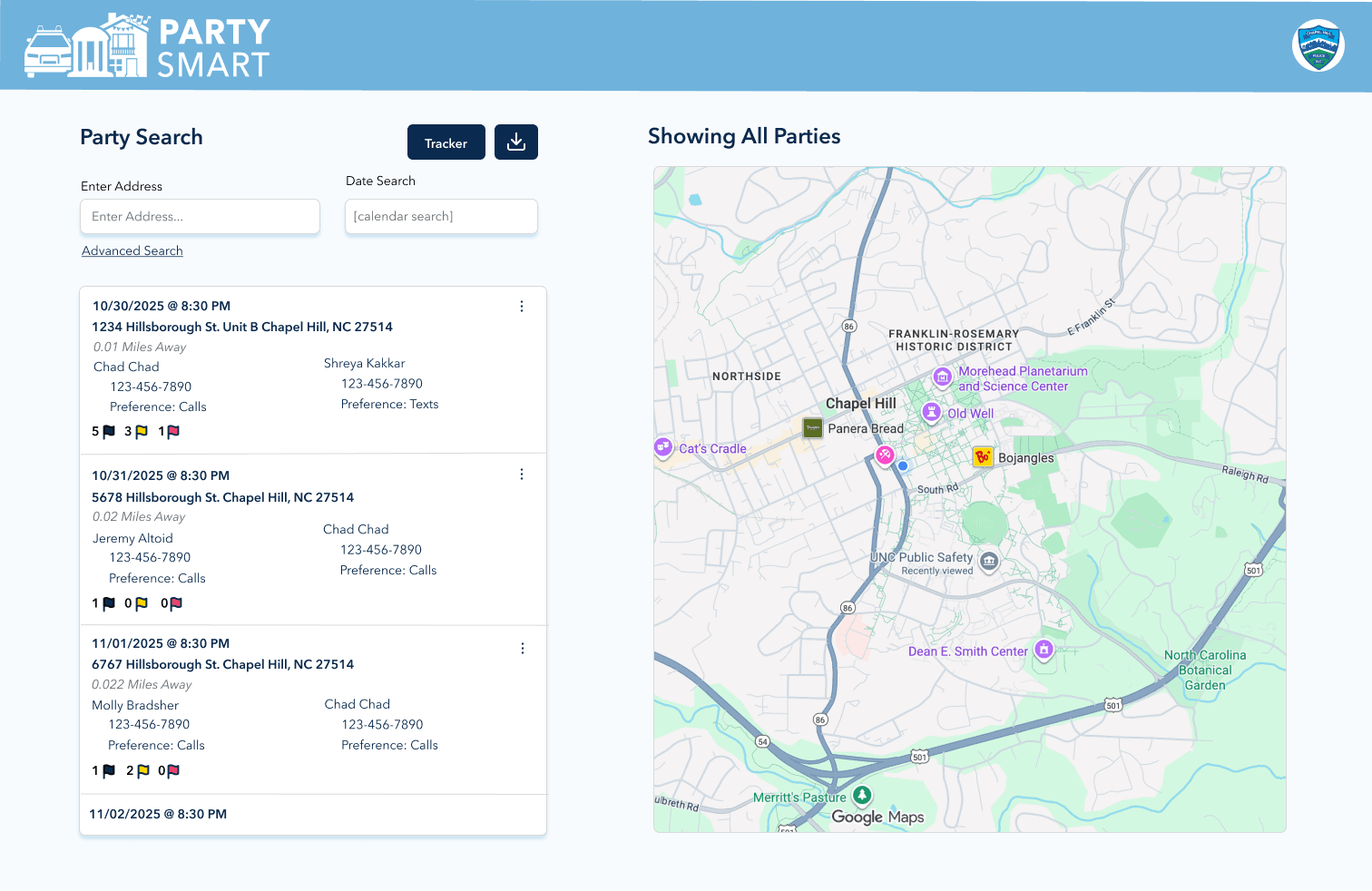 Party Smart Police View